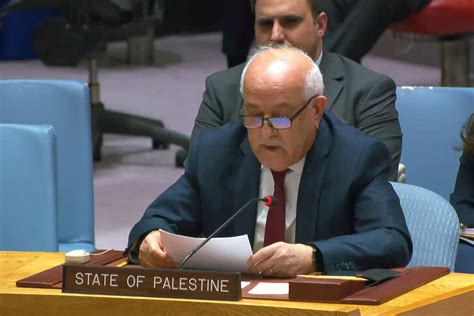 安理会就巴以局势通过决议，巴勒斯坦代表现场发言：疯狂必须结束！