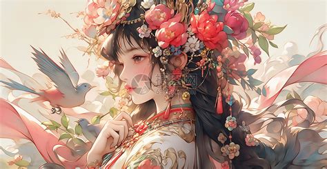 古风长发短发女生头像图片