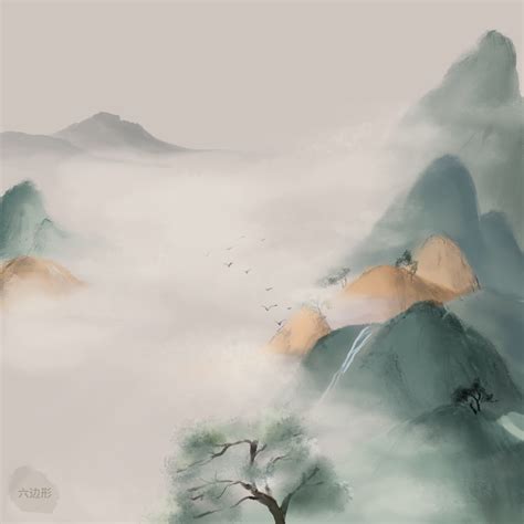 山水画国画古风头像女生
