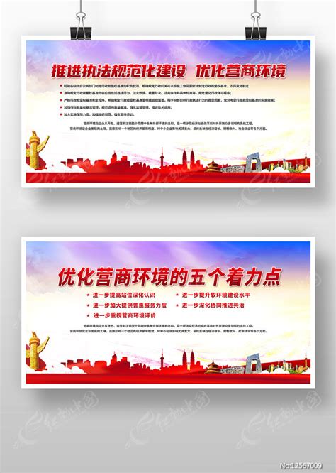 优化营商环境的五个着力点展板图片下载_红动中国
