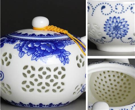 青花玲珑瓷盖碗 镂空透明陶瓷三才碗茶具批发-阿里巴巴