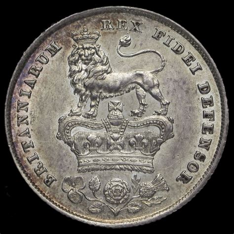 1826 George IV Milled Silver Shilling, Uncirculated