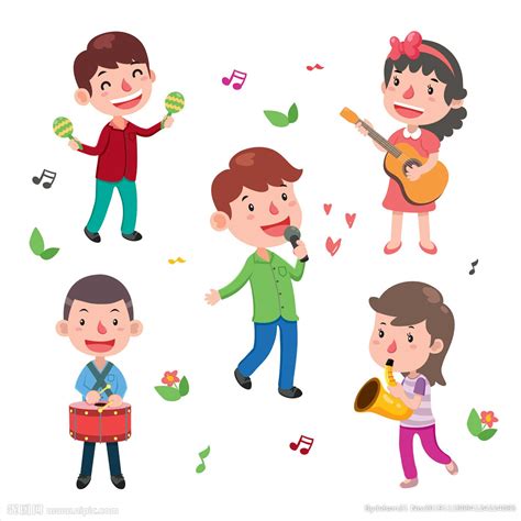 卡通跳舞唱歌的小孩png图片免费下载-素材7SzjUkakg-新图网