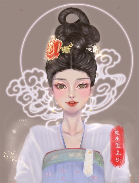 唐代古风头像插画女生版