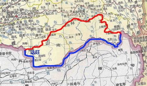 中印东段边界示意图，红色为实际控制线即“麦克马洪线”，蓝线为中国主张的中印边界线，两线中间为中国藏南地区（印度称阿鲁纳恰... - 雪球