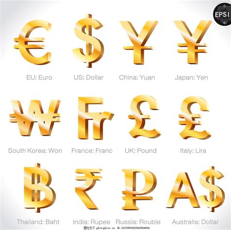 20款货币符号PNG图片素材下载_符号PNG_熊猫办公