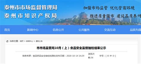 江苏省泰州市市场监管局：9批次食品不合格-中国质量新闻网