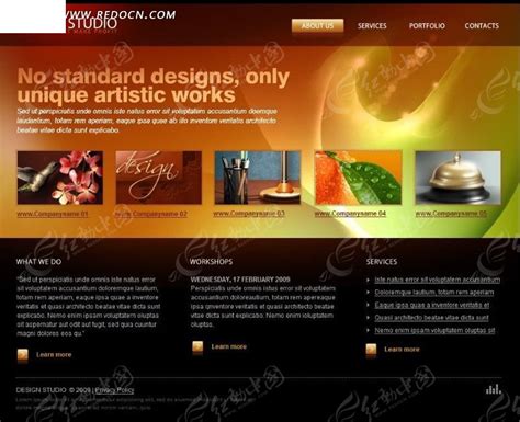 欧美艺术创意网站设计类网页源码素材免费下载_红动网