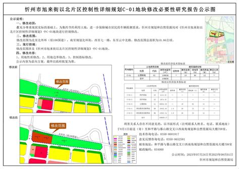 忻州市旭来街以北片区控制性详细规划C-01地块修改必要性研究报告公示图