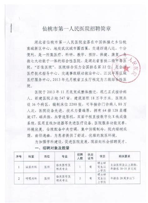 2022湖北省仙桃市面向现役军人随军家属专项招聘事业单位人员公告