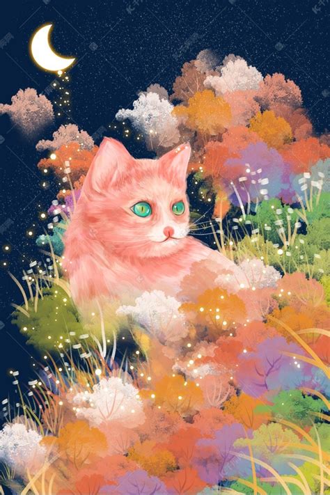 梦幻唯美猫咪素材图片免费下载-千库网