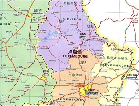 卢森堡地图位置图片