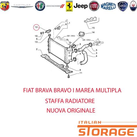 46441445, Fiat Brava Bravo I Marea Multipla Staffa Radiatore Nuova Originale 46441445