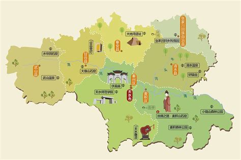 甘肃省天水市旅游地图高清版_甘肃地图_初高中地理网