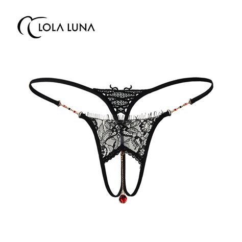 Lola Luna法国艺术内衣【迷迭香】黑色蕾丝内裤透明开口内裤女_虎窝淘