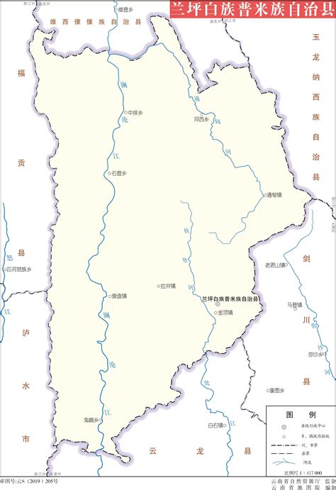 兰坪县标准地图 - 怒江州地图 - 地理教师网