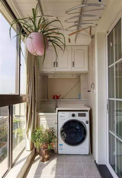 阳台放洗衣机，插座和进出水位置怎么留？_装修达人_装修头条_齐家网