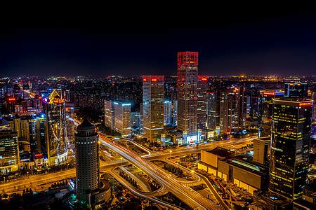 国贸桥北京CBD夜景美色高清图片下载-正版图片500439890-摄图网