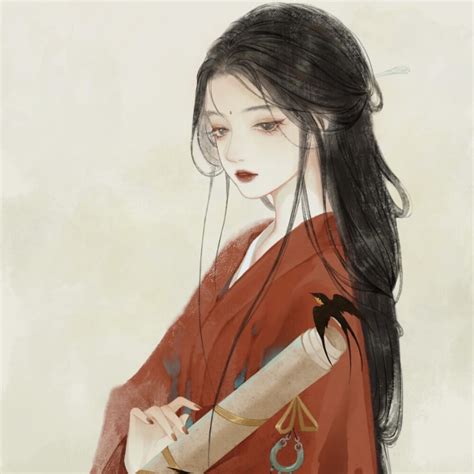 很火的古风手绘头像女生