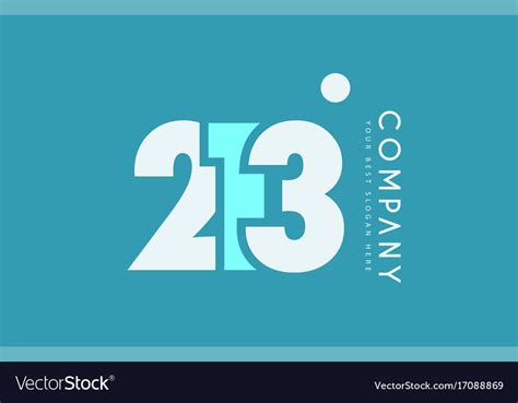 Number 213 blue white cyan logo icon design Vector Image