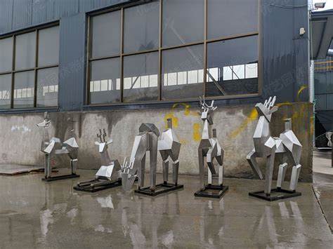 几何鹿玻璃钢雕塑_户外花园庭院商场小区陈列摆件可定制_厂家图片价格-玉海雕塑