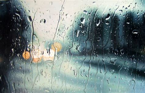 雨滴落在玻璃上，窗外成为另一个世界|雨天|雨滴|写实主义_新浪新闻