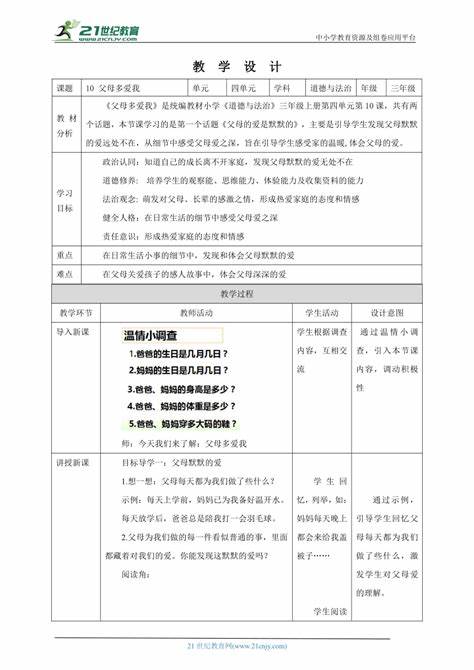 展示教学目标的设计意图