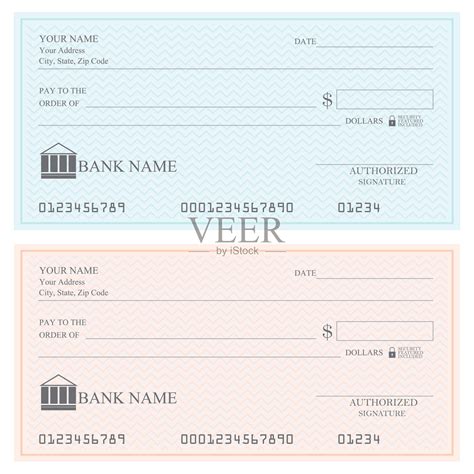 空白银行支票或支票簿。插画图片素材_ID:300553894-Veer图库