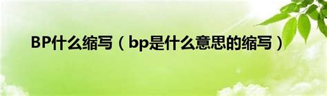 BP什么缩写（bp是什么意思的缩写）_生物科学网