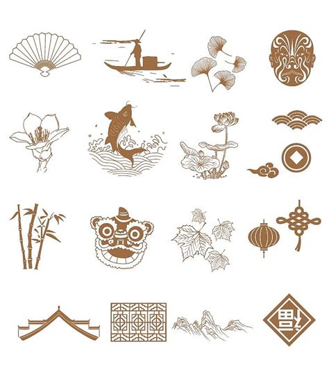 【图片素材】中国风传统吉祥图案民族图腾纹样PNG/矢量包装设计素材-红森林