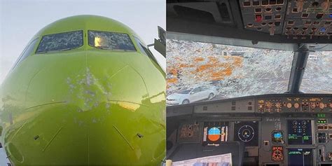 俄罗斯一架空客A320遭冰雹袭击 驾驶舱两个挡风玻璃出现裂缝_航空要闻_资讯_航空圈