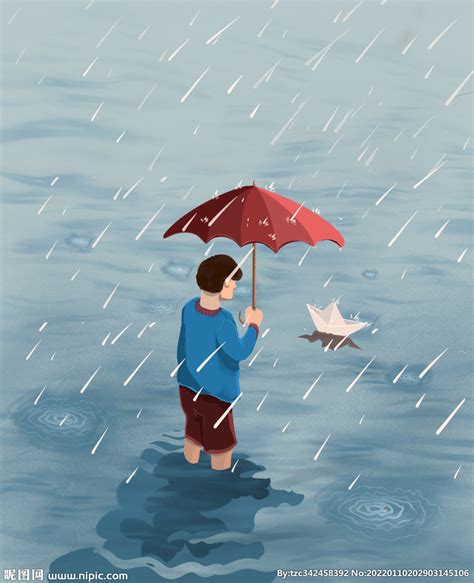 雨水男孩下雨矢素材图片免费下载-千库网