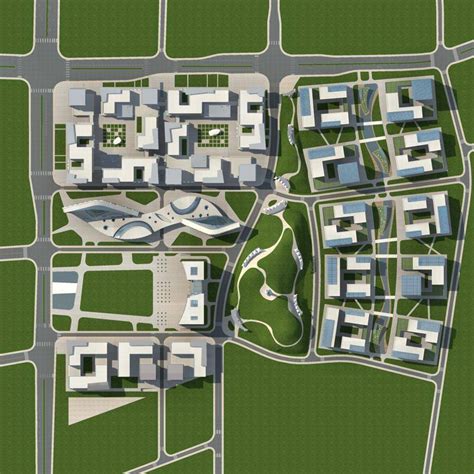 现代产业园概念规划su模型下载-光辉城市