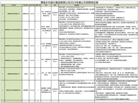萧县乡村振兴集团有限公司招聘8人 - 公告 - 宿州人才网