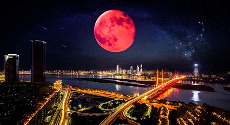 视觉盛宴！一组高清图告诉你“红月亮”有多美-天气图集-中国天气网