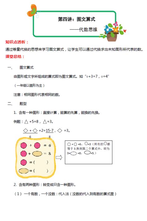 一年级奥数知识点-图文算式 代数思维_一年级奥数题_奥数网