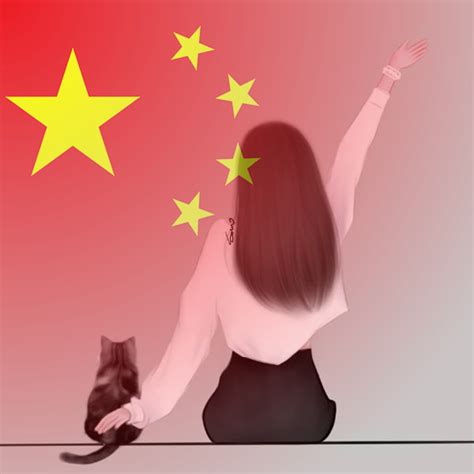 国旗头像非主流图片女孩