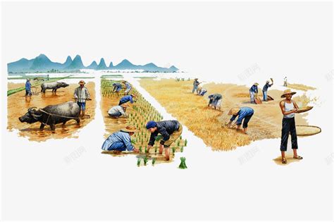 在农田里劳动的农民插画图片下载-正版图片400127261-摄图网