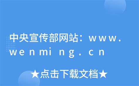 中央宣传部网站：www.wenming.cn