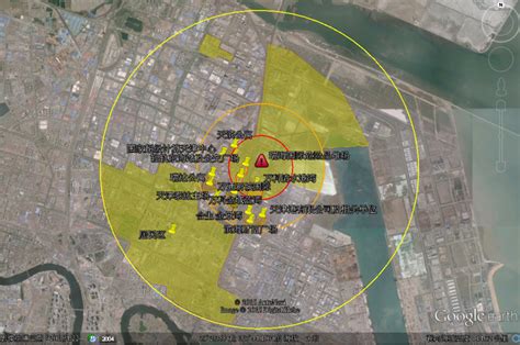 独家安全区域卫星图提供天津爆炸区疏散参考