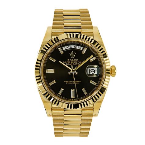 Rolex Day-Date 40 Yellow Gold President Black Index Dial Watch... for ...