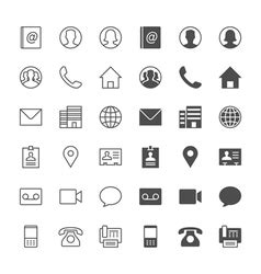 Contact icon set simplicity theme Royalty Free Vector Image