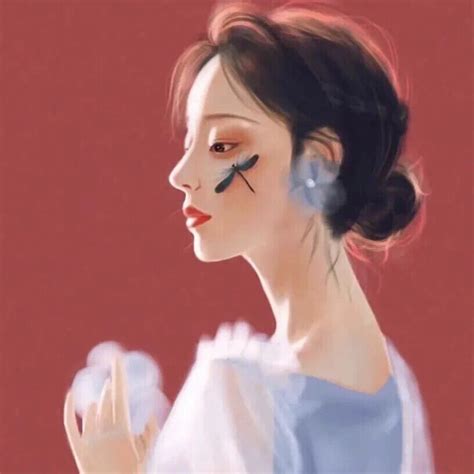 甜美女生插画头像真人