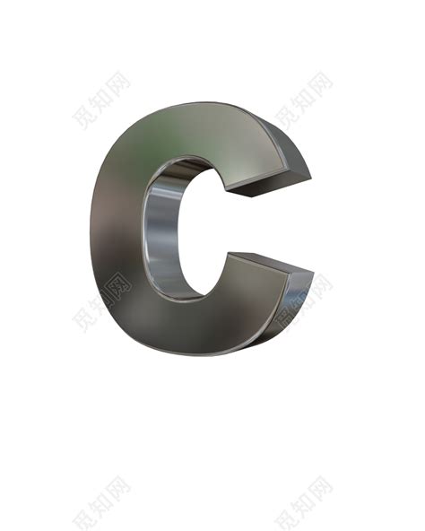 银色立体字母C艺术字免费下载 - 觅知网