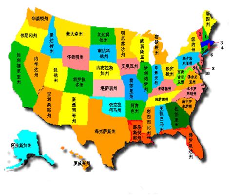 矢量彩色美国地图图片免费下载_PNG素材_编号14niqp27w_图精灵