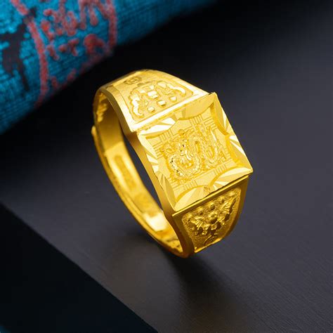 2017年新款魔戒电镀金色黑色贴片打标指环王戒指钛钢个性男女对戒-阿里巴巴