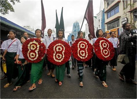 历史上的今天8月8日_1988年缅甸展开一系列抗议缅甸社会主义纲领党进行一党制统治的8888民主运动。