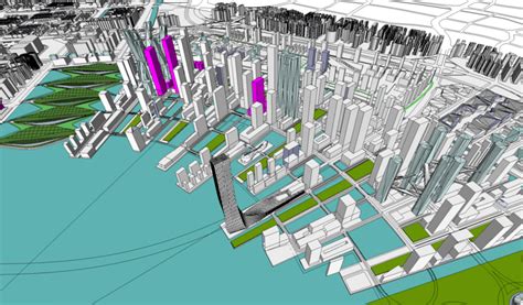 现代城市规划su模型下载-光辉城市
