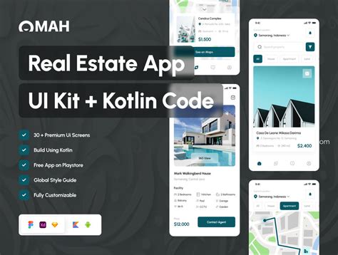 房地产中介app ui界面设计和程序源码模板-Omah - 25学堂