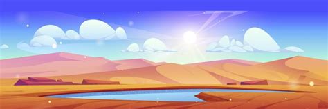 Empty dubai desert cartoon nature landscape Vector Image